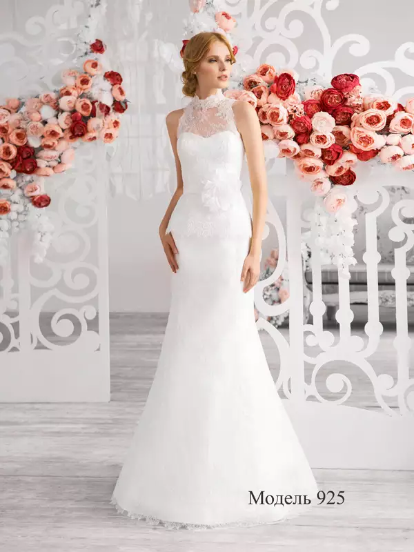 Olga Sposa 1128 | Кружевная баска на атласном поясе