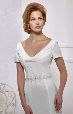простое свадебное платье со шлейфом Lisa Donetti 70363